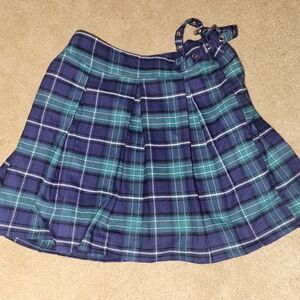 Plaid Blue and Green Women's Skirt